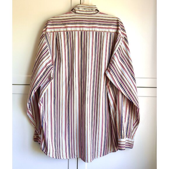 Ermenegildo Zegna Hidden Button Down Stripe Shirt XL Made in Italy 100% Cotton - Picture 2 of 10